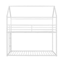 Bunk Beds for Kids Twin over Twin,House Bunk Bed Metal Bed Frame Built-in Ladder,No Box Spring Needed White