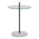 Claire - Contemporary / Glam Side Table - Black / Clear