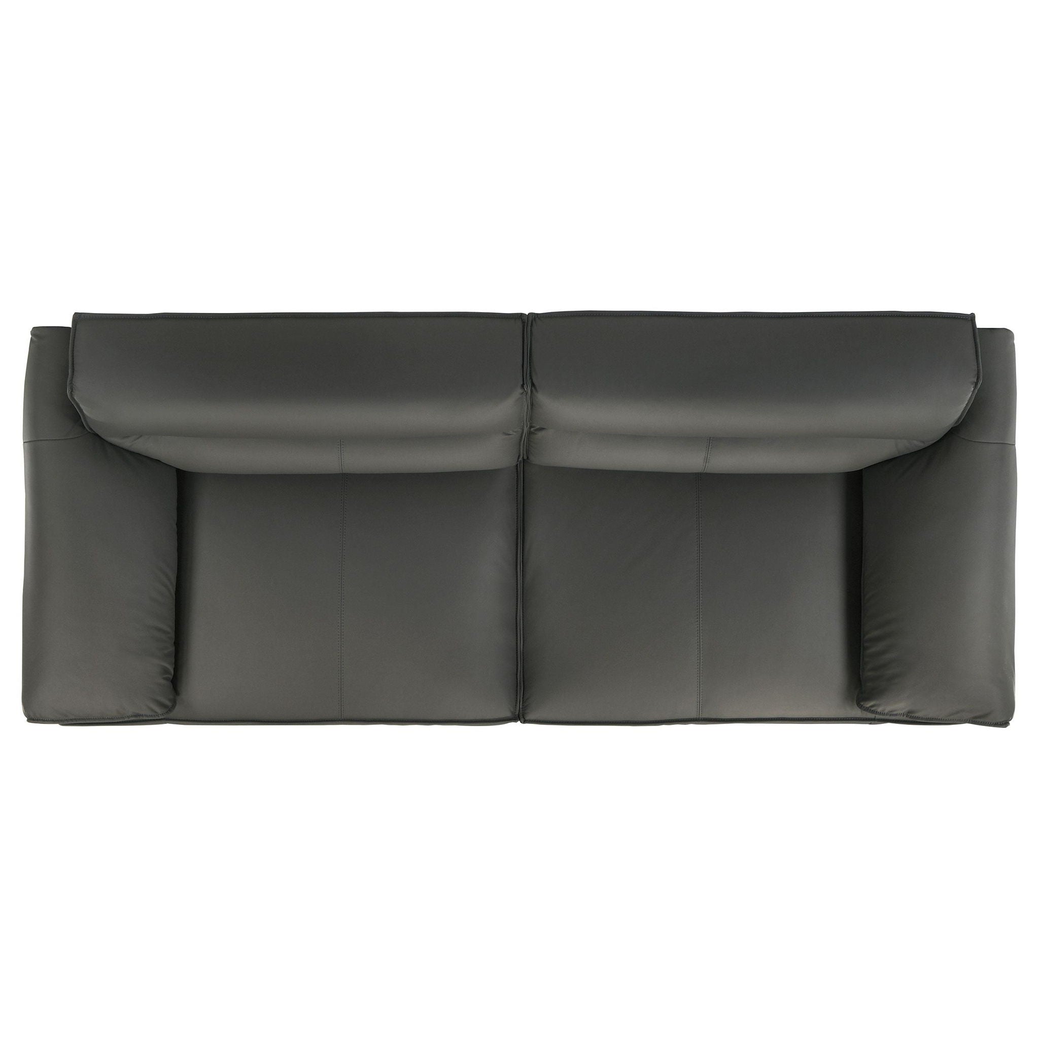 Buxton Top Grain Leather Upholstered Sofa Graphite