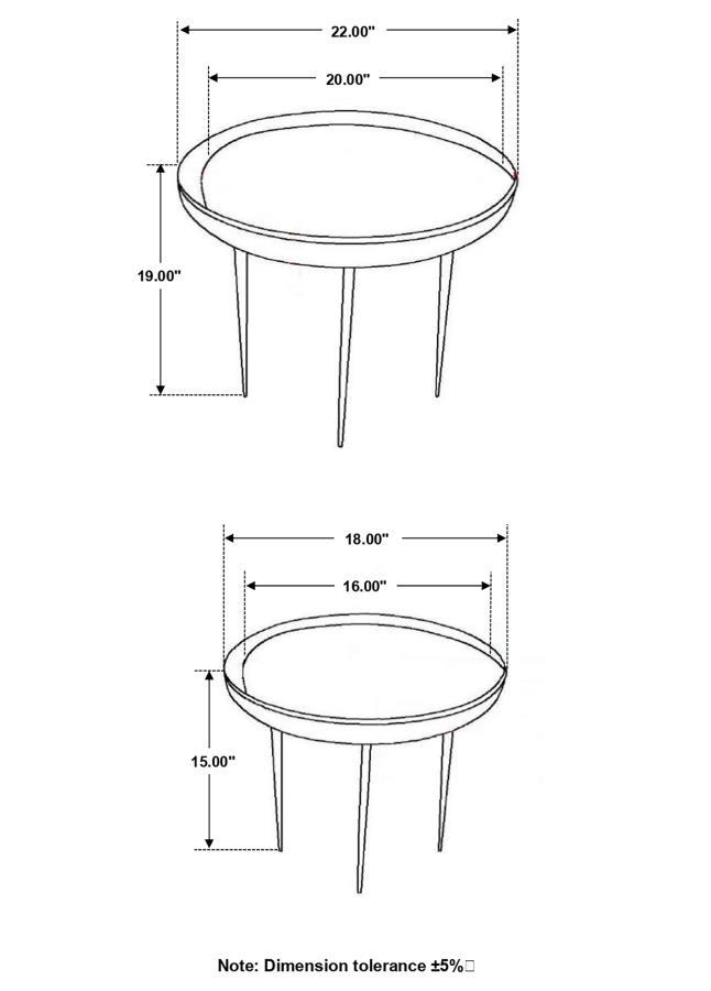 Nuala - 2 Piece Round Mango Wood Nesting Tables - Honey