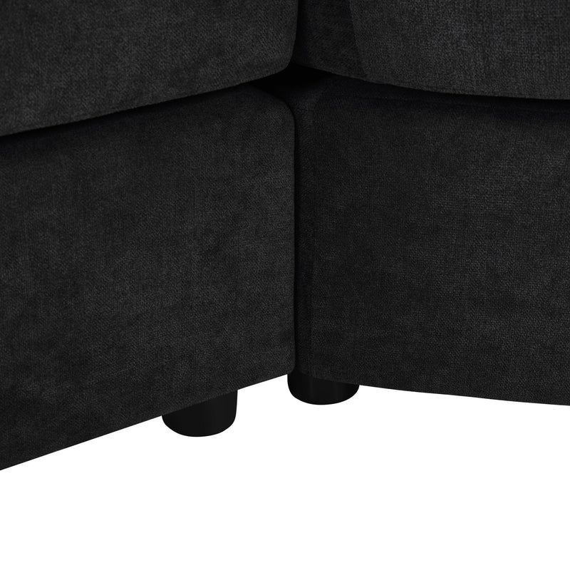 Modern 3 Seater Upholstered Sofa With Curved Design