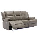 3 Seater Home Theater Recliner Manual Recliner Chair With A LED Light Strip Two Built-In Cup Holders For Living Room