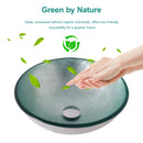 Artistic Tempered Glass Vessel Sink With Pop Up Drain