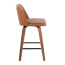 Toriano - Mid Century Modern Fixed Height Counter Stool & Square Footrest (Set of 2)