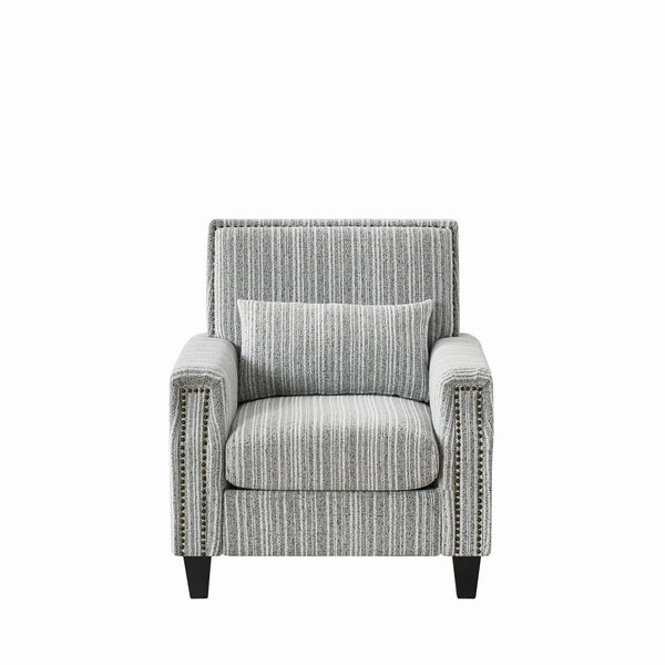 Accent Chair With Arms, Comfy Armchair For Living Room - Gray