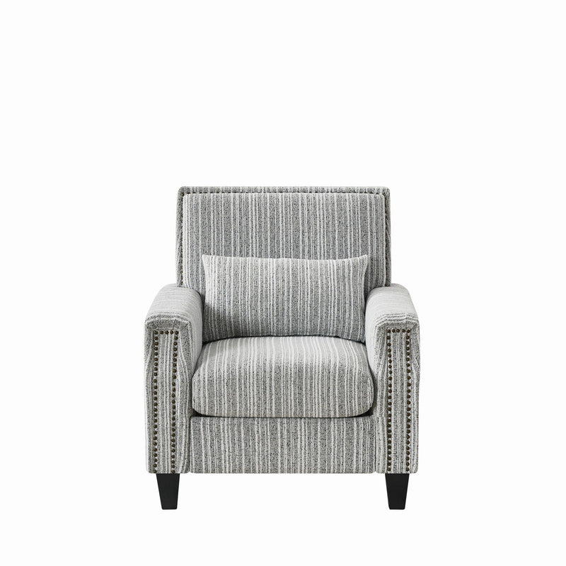 Accent Chair With Arms, Comfy Armchair For Living Room - Gray