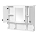 Wall Mounted Bathroom Medicine Wall Cabinet With Mirror & Open Shelves