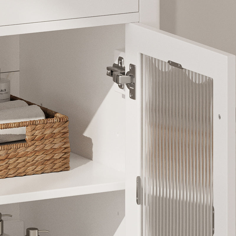 Modern Bathroom Vanity With Tempered Glass Doors