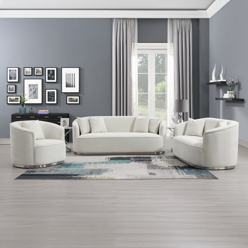 Odette - Sofa With 4 Pillows - Beige Chenille