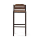 Outdoor Barstool With Slat Panel Design (Set of 2) - Dark Brown