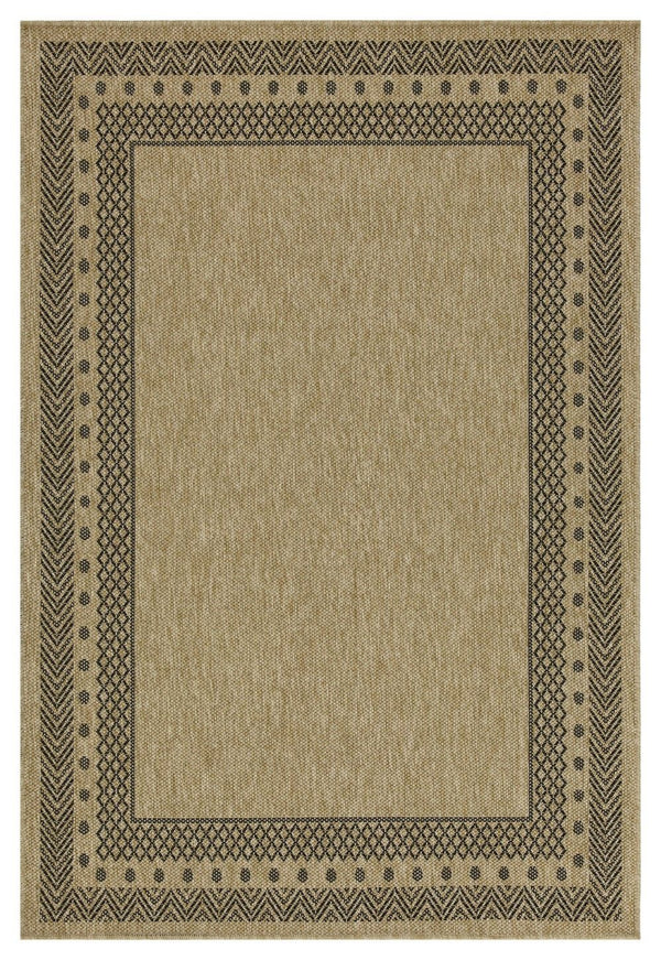 Earth - 5'3" X 7'3" Polypropylene Indoor, Outdoor Area Rug - Jute / Black
