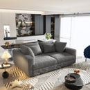 Plush Corduroy 4 Seat Sofa, Modern Comfy Upholstered Sofa Cloud Couch, Deep Seat Couches With Soft Pillows