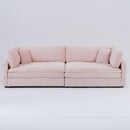 Elegant Corduroy Sofa With Throw Pillows And Backrests
