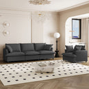 Living Room Set Modular Sectional Couch, Upholstered Sofa & Armchair & Movable Ottoman