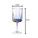 Leadingware Rainbow Diamond Plastic Wine Glasses (Set of 4), Unbreakable Bpa Free Acrylic, 16Oz - Clear