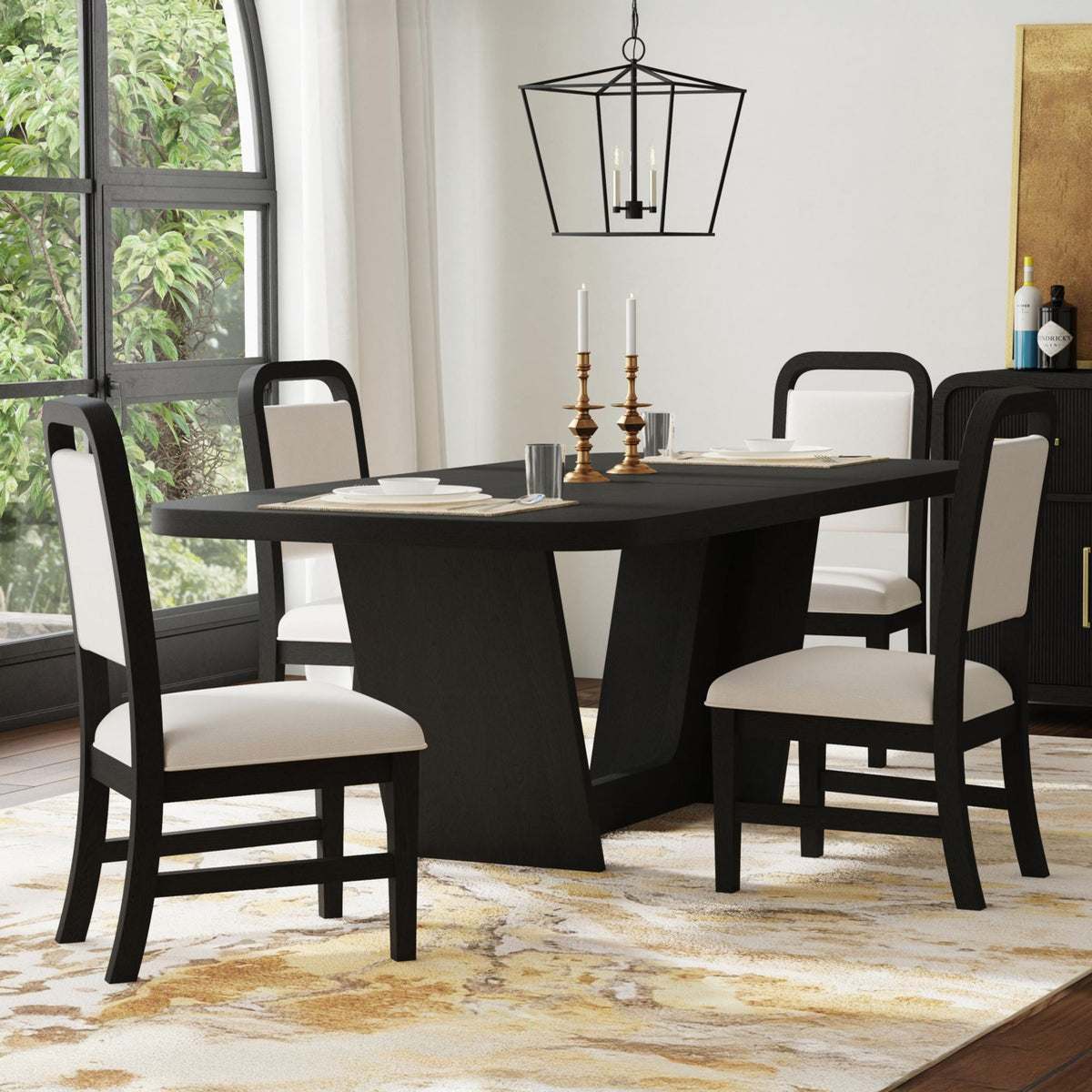 Ridgemont Standard Height Dining Set in Black by Elements International, view 19