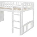 Loft Stairway Bed With 2 Drawers, Convertible Ladder And Slide