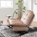 Modern Swivel Gliding Recliner Chair With Rocking Function And Phone Holder, Large Comfortable