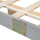 King Size Floating Bed with LED Lights Underneath,Modern King Size Low Profile Platform Bed with LED Lights,Grey