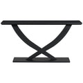 Console Table With Cross Leg Base And Reinforced Support Plate