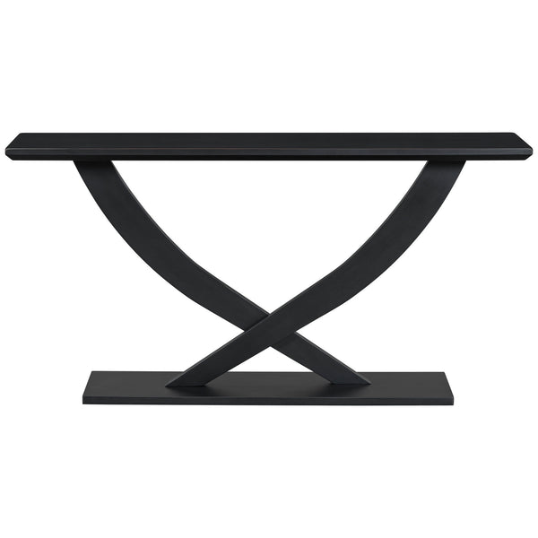 Console Table With Cross Leg Base And Reinforced Support Plate