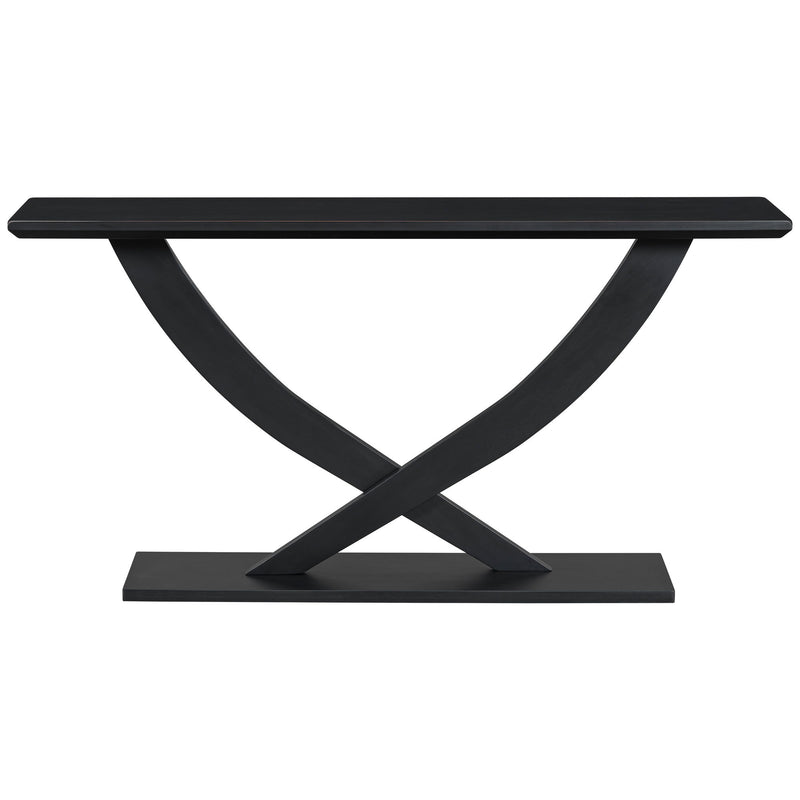 Console Table With Cross Leg Base And Reinforced Support Plate