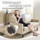 Mid Century Modern Loveseat Sofa With USB Ports, Removable Pillow Cover