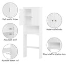 Over The Toilet Storage Cabinet, Bathroom Space Saver With Adjustable Shelf - White