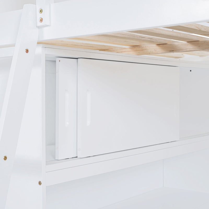 Modern Loft Bed With Desk And Shelves
