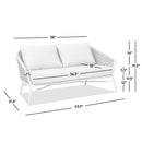 Rowan - Rope Barrel Back Patio Conversation Loveseat Sofa - Optic White