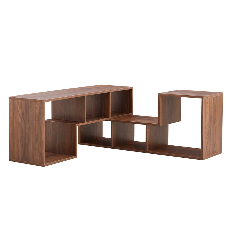 Minimalist Cube TV Stand With Adjustable Open Storage Shelves