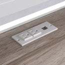 Full Size Metal Platform Bed Frame with Sockets, USB Ports and Slat Support ,No Box Spring Needed White