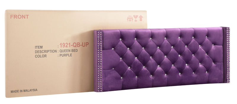 Julie - G1921-QB-UP Queen Upholstered Bed - Purple