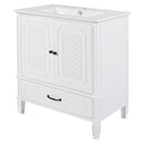 Vintage Style Bathroom Vanity With Sink, Multi Functional Storage, Soft-Closing Door