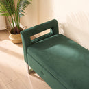 Wide Storage Soft Ottoman Bench With Armrests