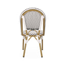 Outdoor Rattan And Aluminum French Bistro Chairs Set