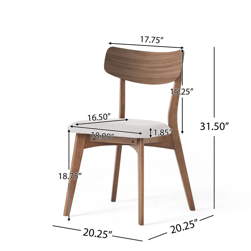5 Piece Mid - Century Dining Set, Upholstered Dining Chairs