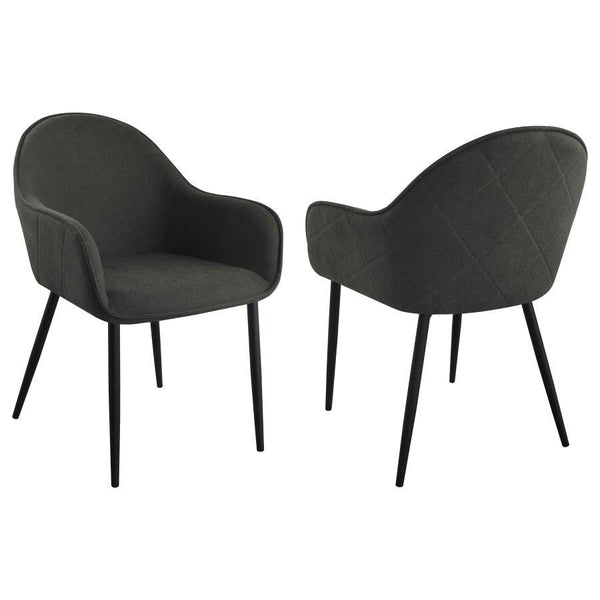 Emma - Upholstered Dining Arm Chair (Set of 2) - Charcoal And Black