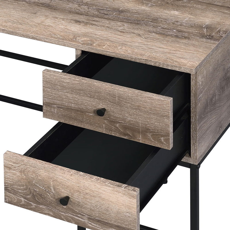 Desirre - Desk - Rustic Oak & Black