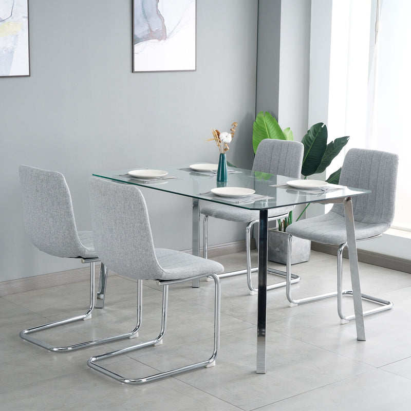 Modern Dining Chair With Metal Legs