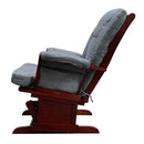 Adeliza - Glider Chair & Ottoman - Gray Microfiber & Cherry