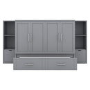 Murphy Bed With Shelves, Drawers And USB Ports