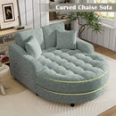 Modern Chaise Lounge Upholstered Sofa Couch With Tufted Seat And Detachable Pillows For Living Room