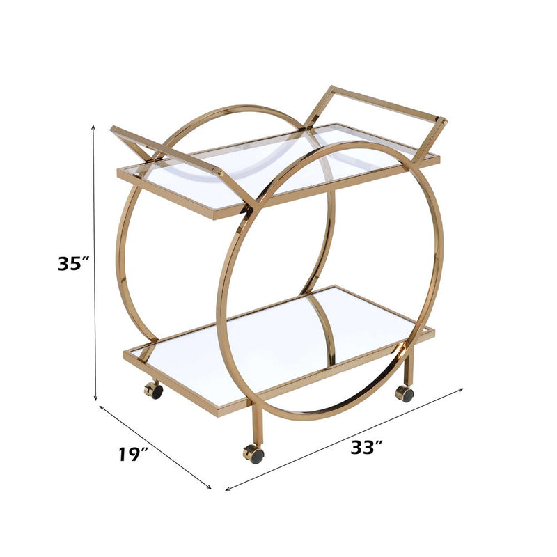Traverse - Serving Cart - Champagne & Mirrored