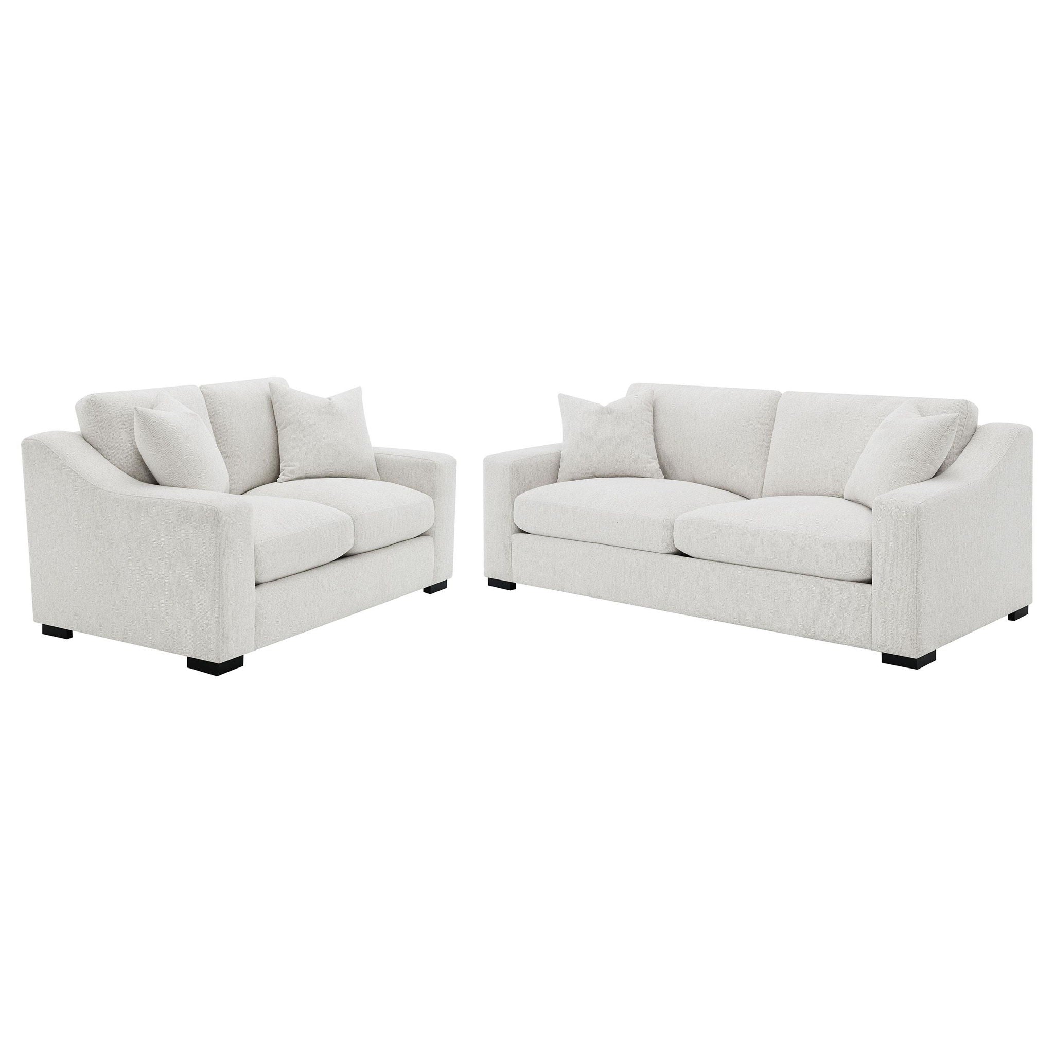 Ashlyn 2-piece Upholstered Track Arm Sofa Set Sand