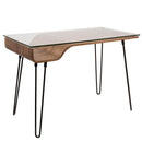 Avery - Mid-Century Modern Desk - Walnut / Clear / Black