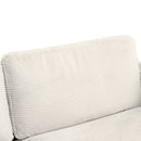 Corduroy Sleeper Sofa Loveseat Sofa With Full Size Mattress, 2 USB Ports, 2 Cup Holders, 2 Side Pockets And Phone Holder