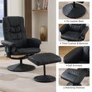 Recliner Chair With Ottoman, 360° Swivel Massage Lounge Chair With 5-Point Vibration & Heated Seat
