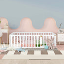 Full Size Wood Daybed Frame with Fence, White(OLD SKU:WF289662AAK)