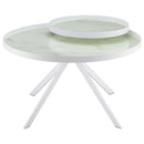 Briggs - Round Marble Printed Glass Top Coffee Table